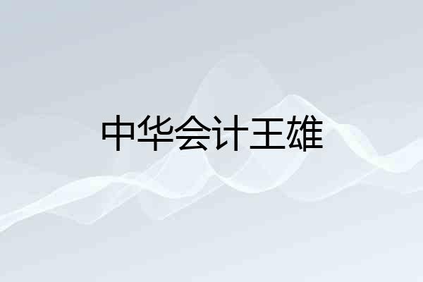 中华会计王雄
