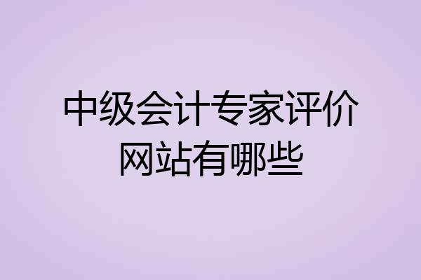 中级会计专家评价网站有哪些