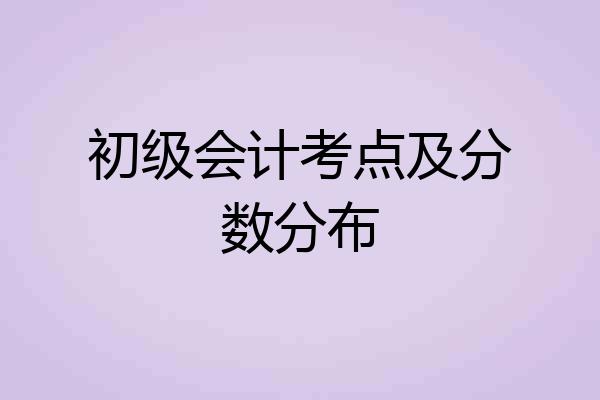 初级会计考点及分数分布