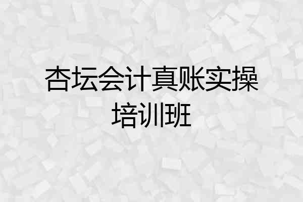 杏坛会计真账实操培训班