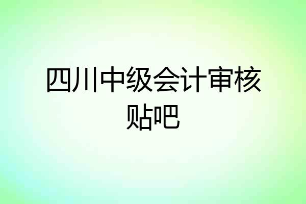 四川中级会计审核贴吧