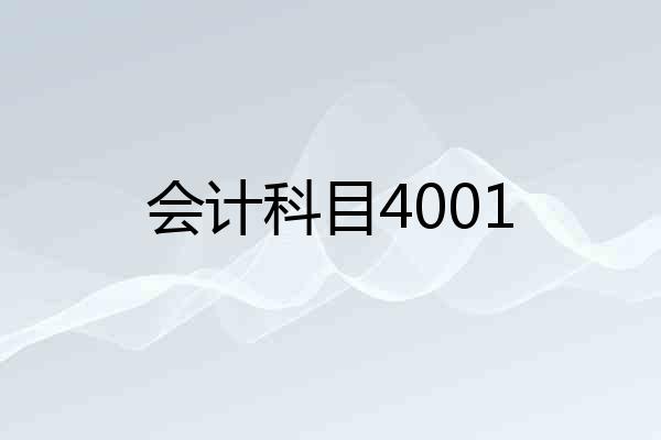 会计科目4001