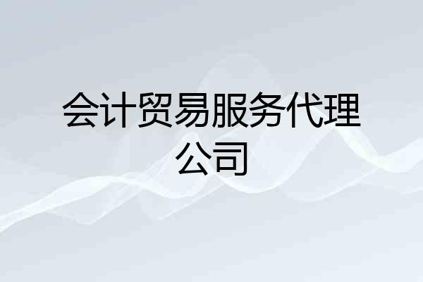 会计贸易服务代理公司