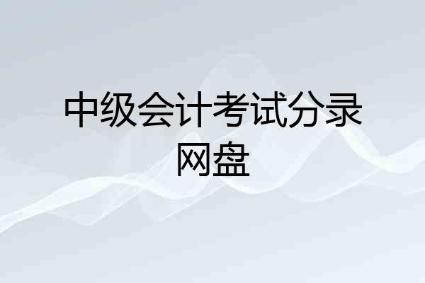 中级会计考试分录网盘