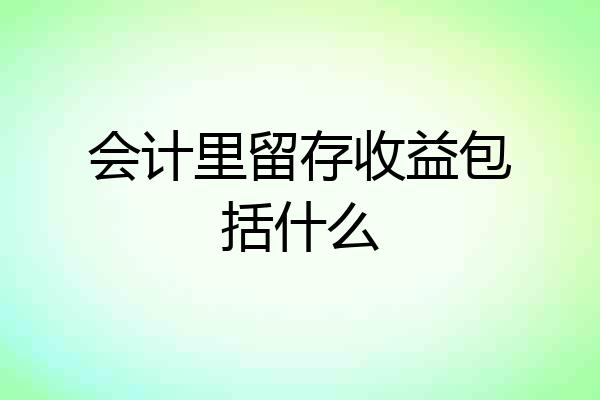 会计里留存收益包括什么