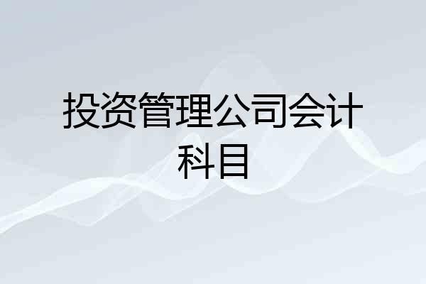 投资管理公司会计科目