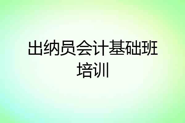出纳员会计基础班培训