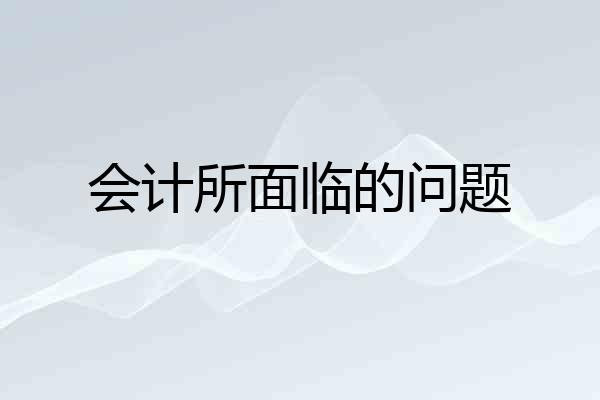 会计所面临的问题