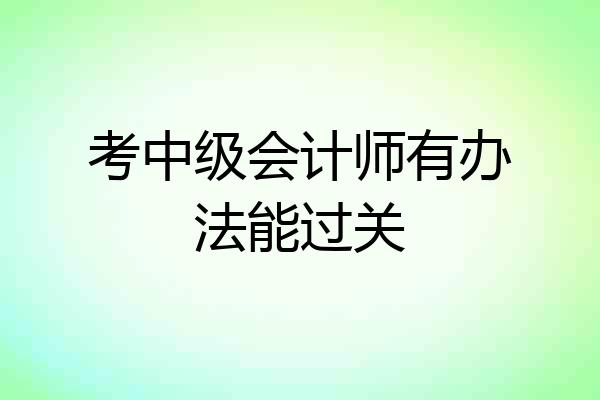 考中级会计师有办法能过关