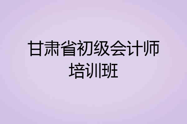 甘肃省初级会计师培训班