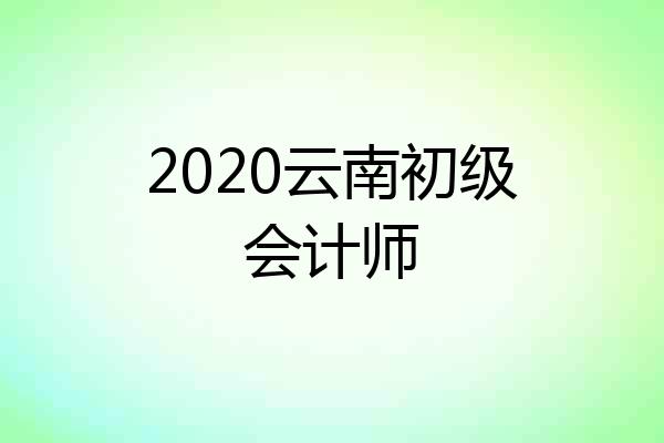 2020云南初级会计师
