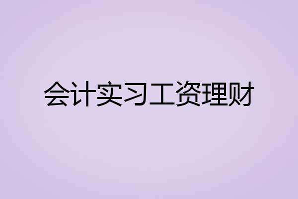 会计实习工资理财