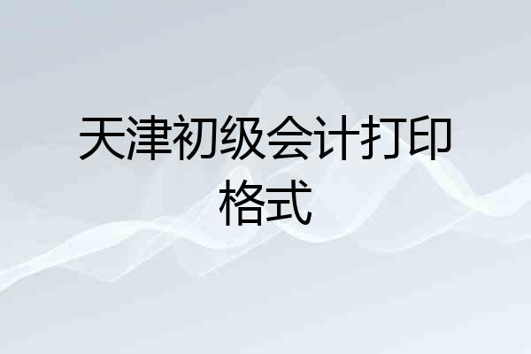 天津初级会计打印格式