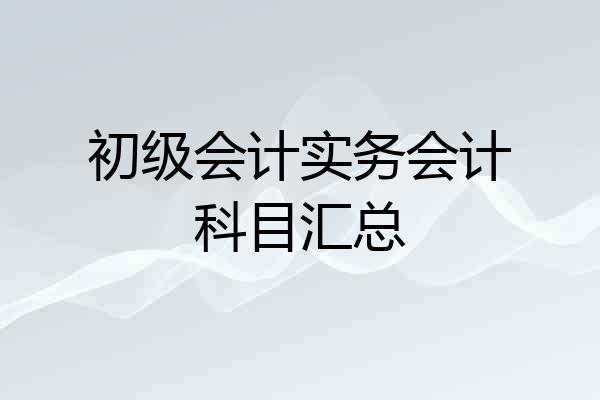 初级会计实务会计科目汇总