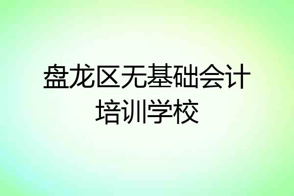 盘龙区无基础会计培训学校