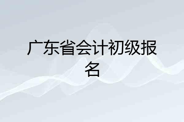广东省会计初级报名