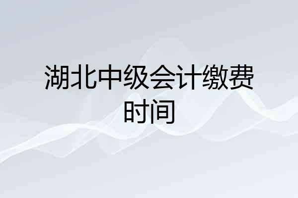 湖北中级会计缴费时间