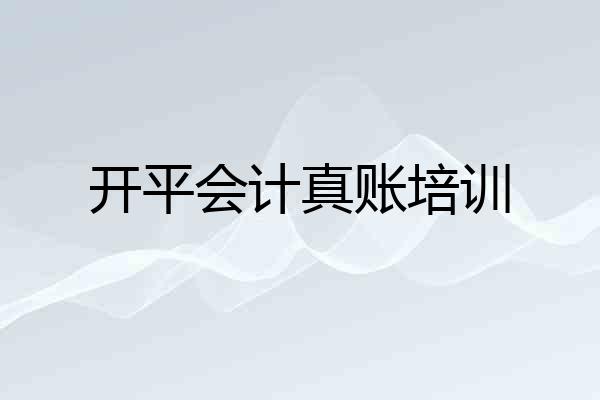 开平会计真账培训