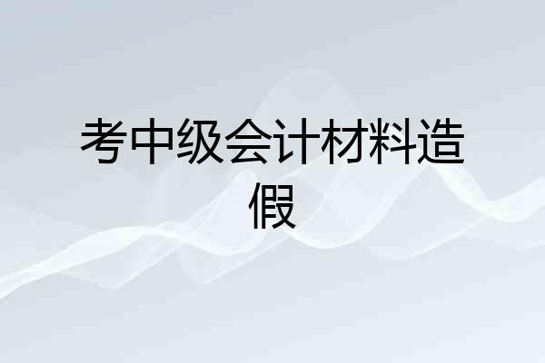 考中级会计材料造假