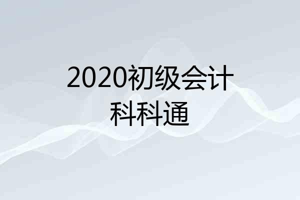 2020初级会计科科通
