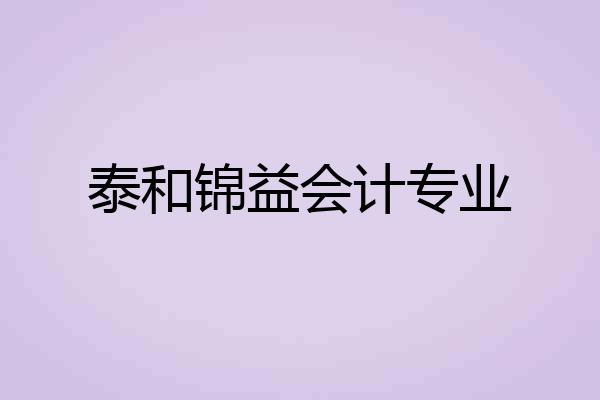 泰和锦益会计专业