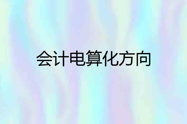 会计电算化方向