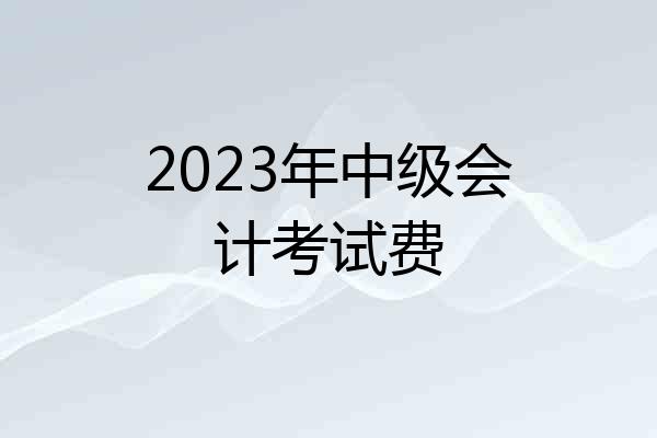 2023年中级会计考试费