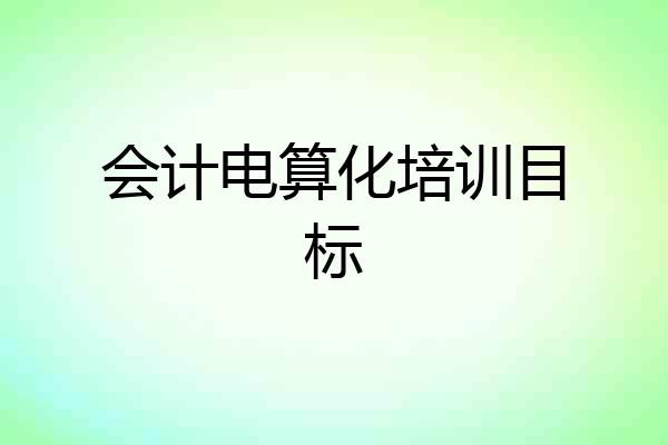 会计电算化培训目标