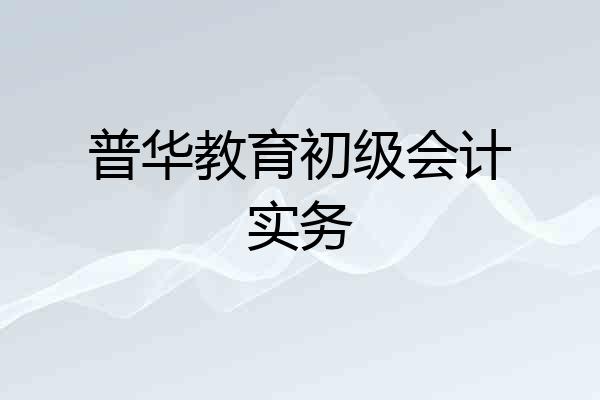普华教育初级会计实务