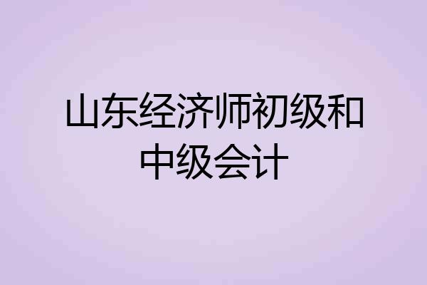 山东经济师初级和中级会计