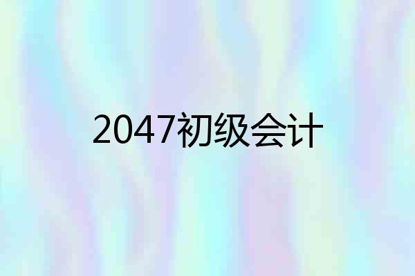 2047初级会计
