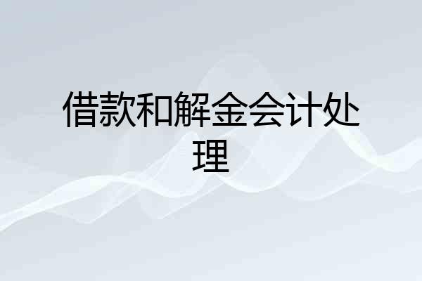 借款和解金会计处理