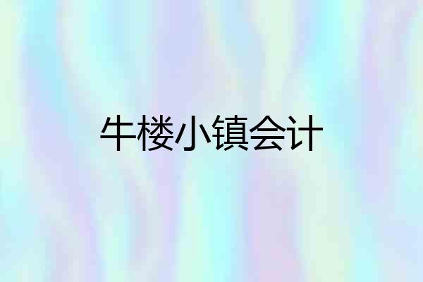 牛楼小镇会计