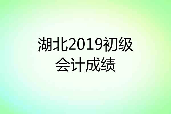 湖北2019初级会计成绩