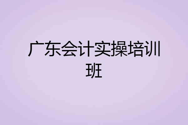 广东会计实操培训班