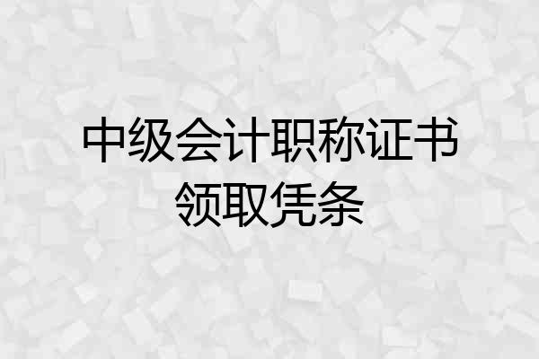 中级会计职称证书领取凭条