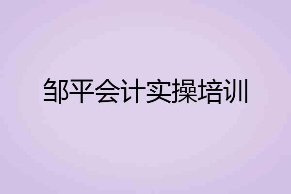 邹平会计实操培训
