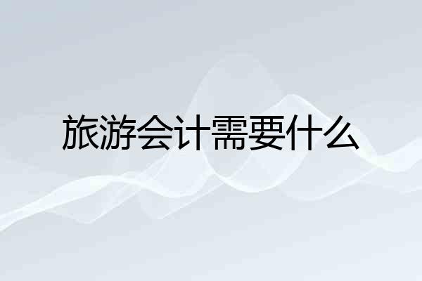 旅游会计需要什么