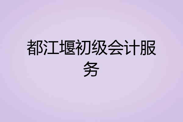 都江堰初级会计服务