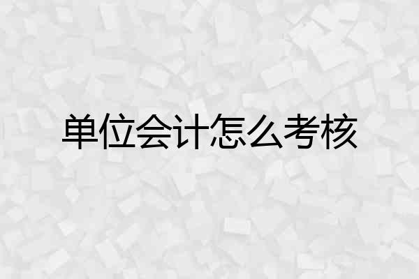 单位会计怎么考核