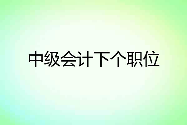 中级会计下个职位