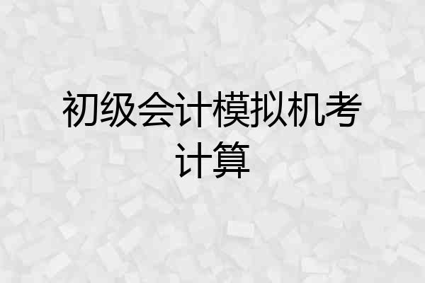 初级会计模拟机考计算