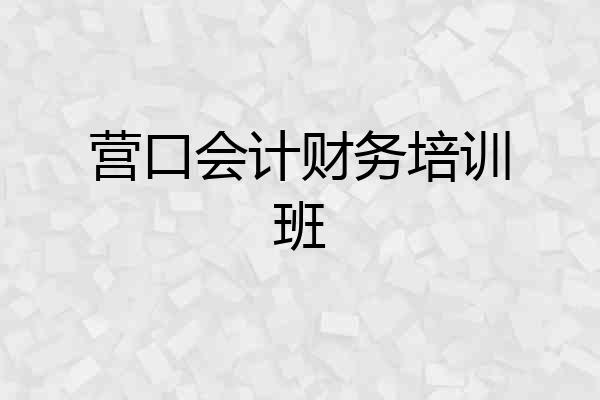 营口会计财务培训班
