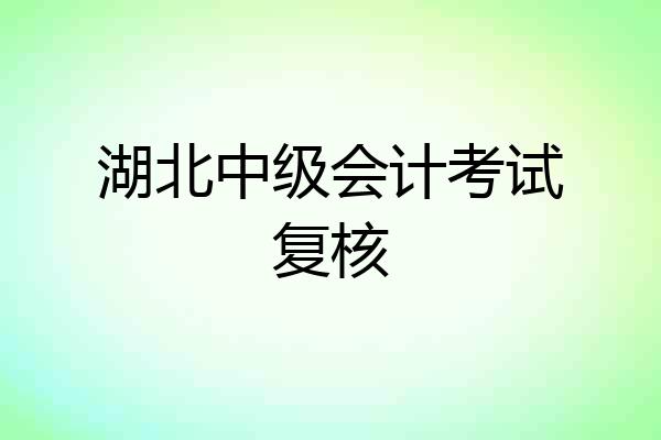 湖北中级会计考试复核