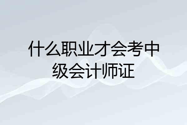 什么职业才会考中级会计师证