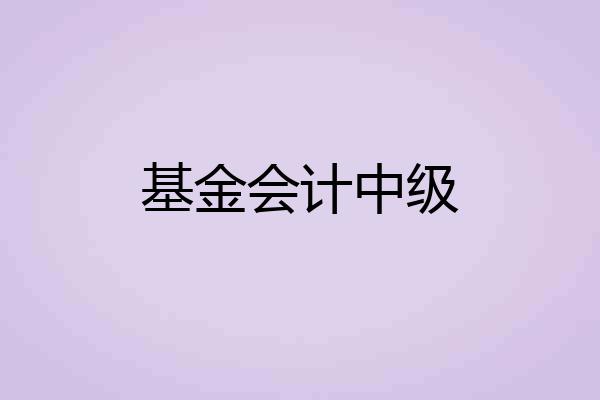 基金会计中级