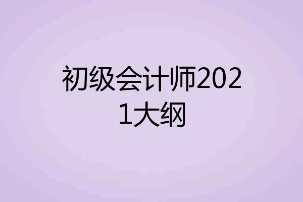 初级会计师2021大纲