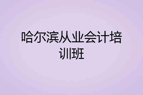 哈尔滨从业会计培训班