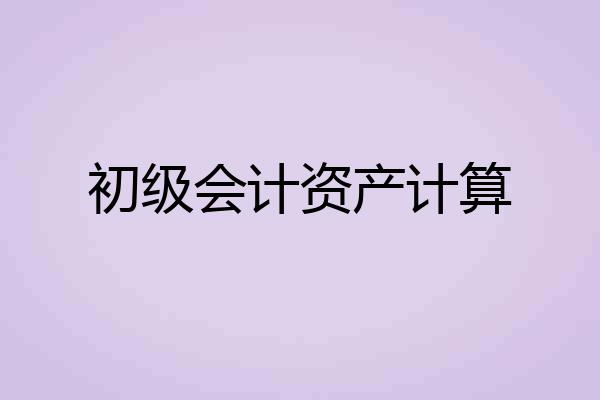 初级会计资产计算