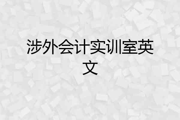 涉外会计实训室英文